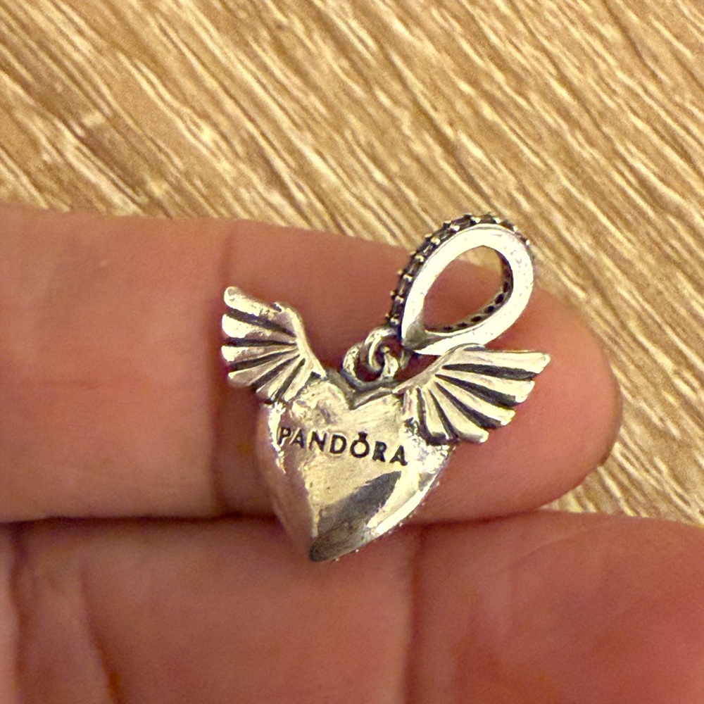 Pandora Silver Winged Heart Charm